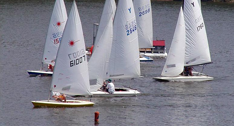 Lasers and Y-Flyers Start in Light Winds