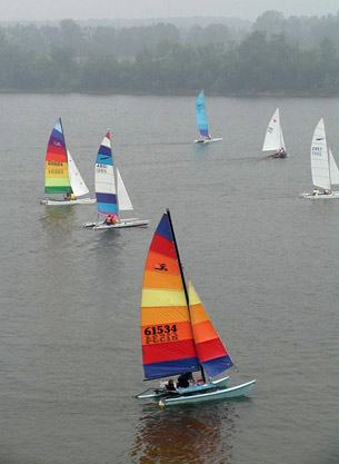 Catamarans Waiting for Some Wind