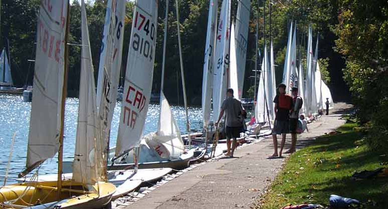 A Crowded Dock After the First Race