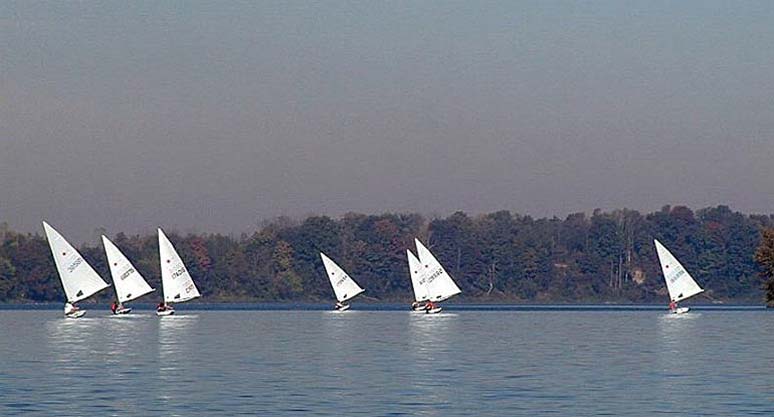 Windward Heel of the Downwind Laser Fleet