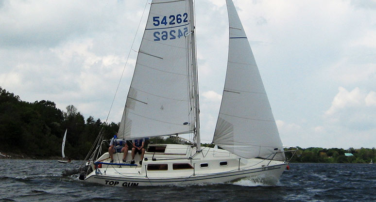 Fourth Place Finisher in the Open A Fleet Sailing a Schock 23