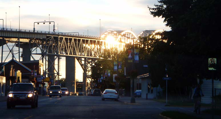 The Canada-USA Bridge at Sunset